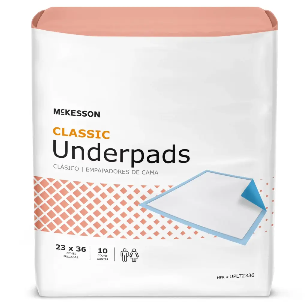 Underpads, Bed Pads 23" x 36" [10 Count], Light Absorbency, Disposable 