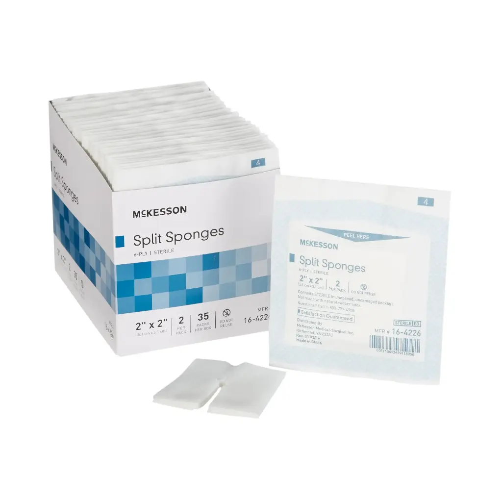 I.V. Split Sponges 6-ply 2x2 in