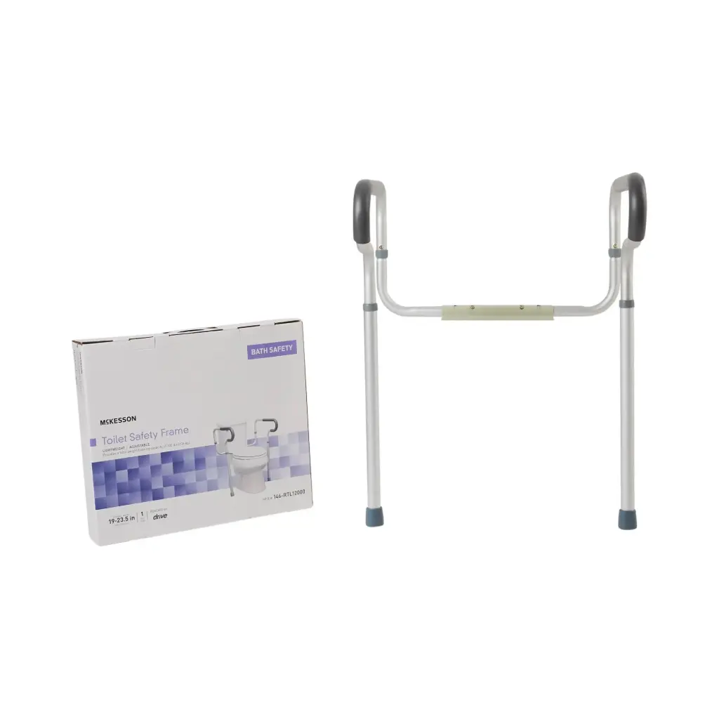 [146-RTL12000] Toilet Safety Frame Grey Aluminum