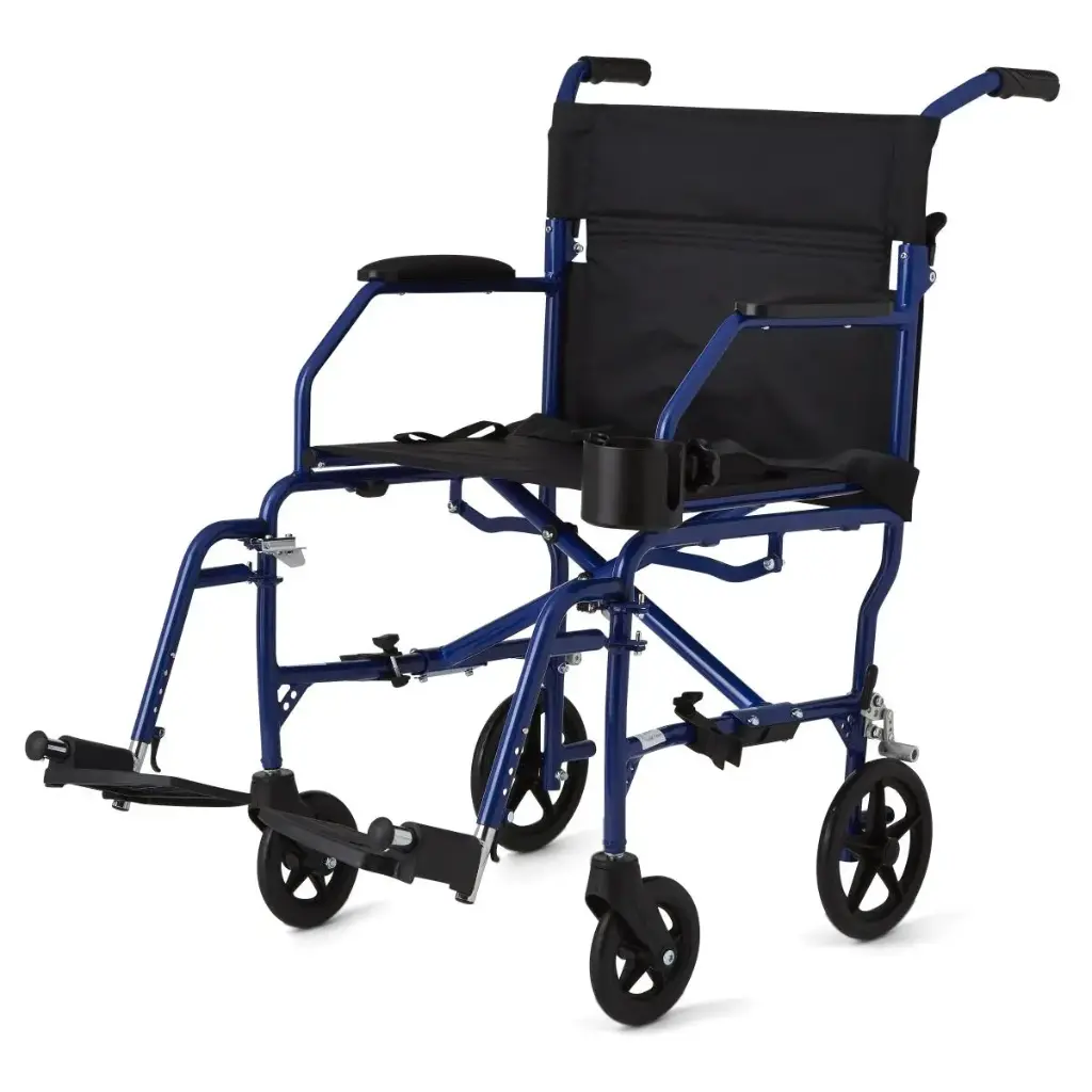 [MDS808200F3B] Ultralight Transport Chair, Blue 18"