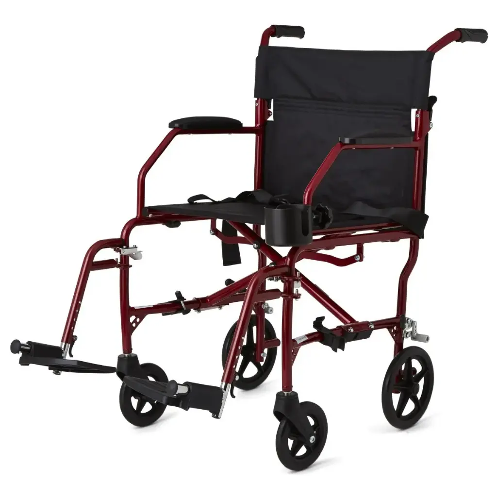 18" Ultralight Transport Chair, Red