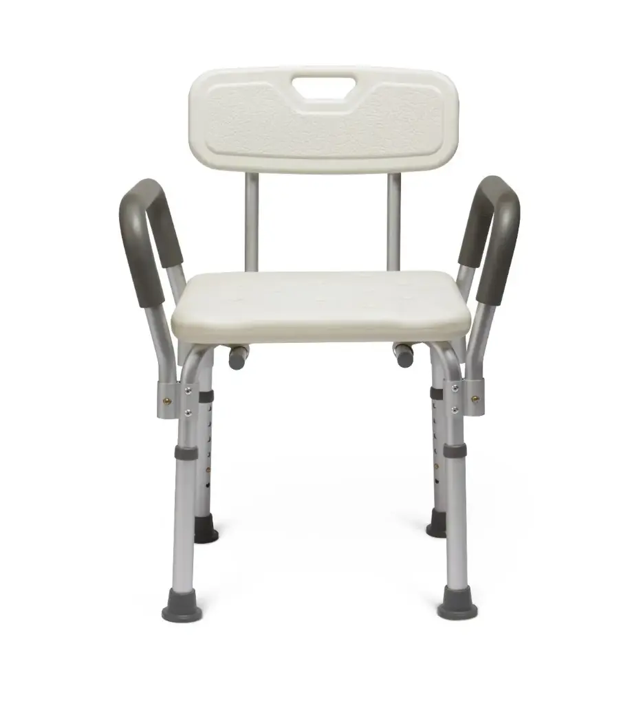 Knockdown Shower Chair With Arms, With Back/ 350lb. Weight Capacity