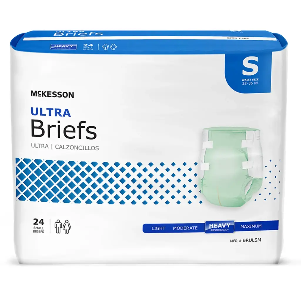 Incontinence Brief Ultra Adult Small Unisex Disposable Heavy Absorbency