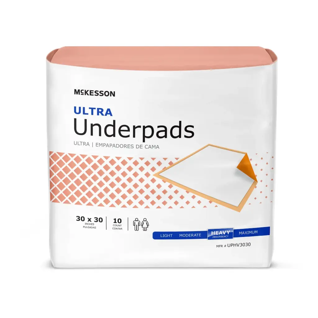 [UPHV3030] Disposable Underpad McKesson Ultra 30 X 30 Inch Fluff / Polymer Heavy Absorbency