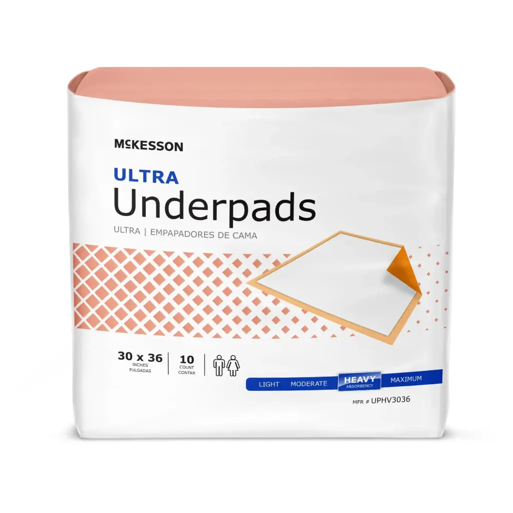Disposable Underpad Ultra 30 X 36 Inch Fluff / Polymer Heavy Absorbency 