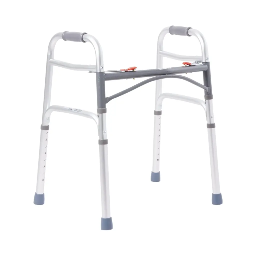 McKesson Folding Walker Adjustable Height 25 to 32 Inch Weight Capacity 350 lbs.