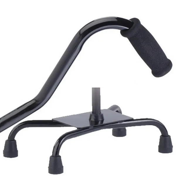 Large Base Quad Cane - Black