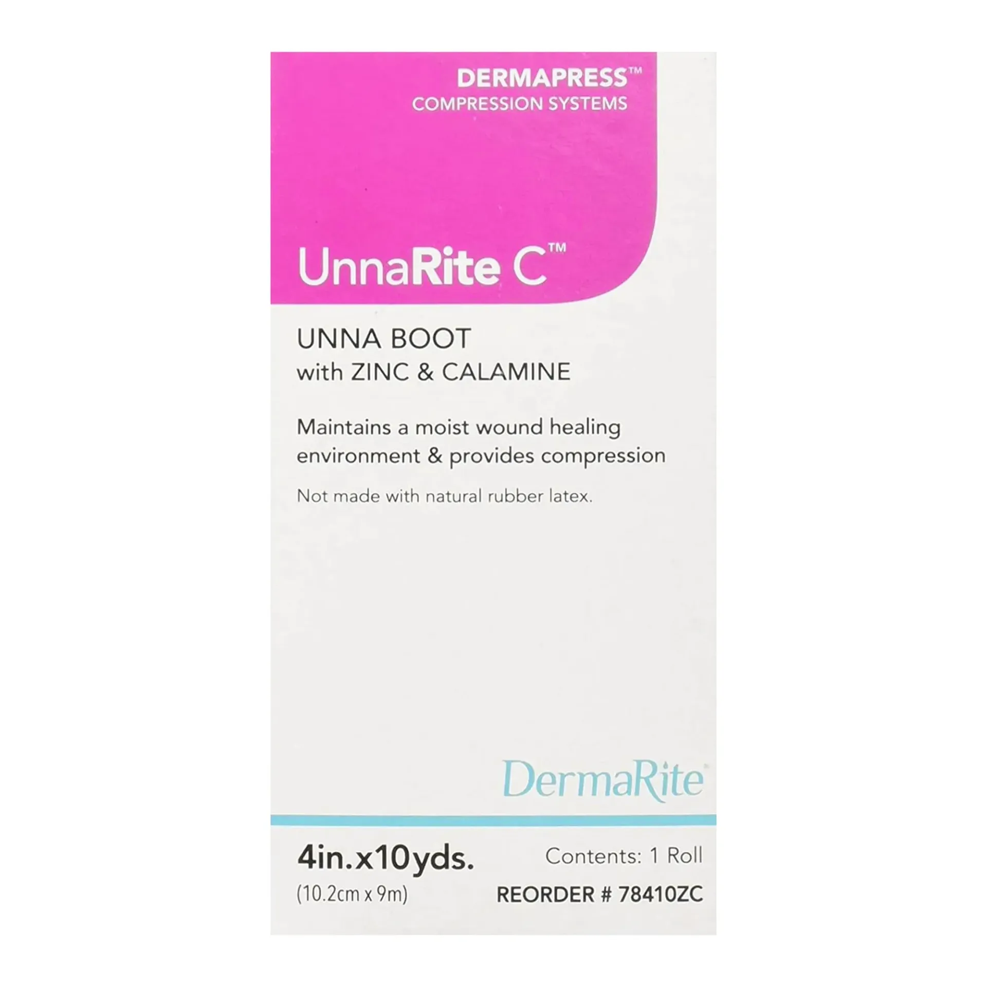 [78410zC] Unna Boot UnnaRite C™ Zinc Oxide / Calamine 4 Inch X 10 Yard