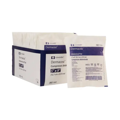 [7196D] Abdominal Pad 5x9 Inch 1/pk-36/box