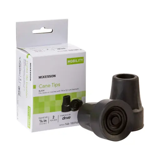 [146-10374BK-8] Cane Tips-Black