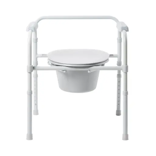 [146-11148N-4] Folding Steel Frame Commode 350lbs