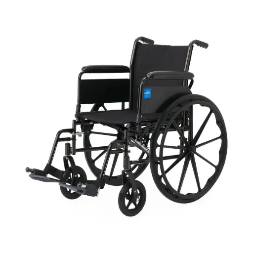 [K3206N14S] Wheelchair 20"with Full-Length Arms and Swing-Away Footrests