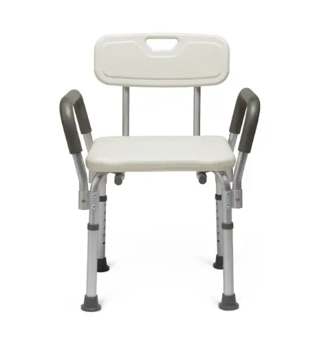 [MDS89745RAH] Knockdown Shower Chair With Arms, With Back/ 350lb. Weight Capacity