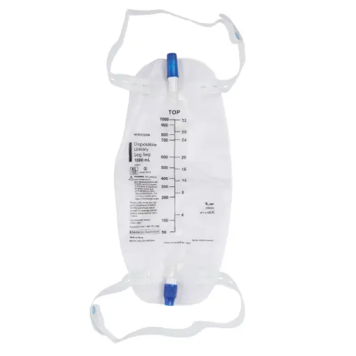 [911680] Urinary Leg Bag Anti-Reflux Valve Sterile 1,000 mL Vinyl