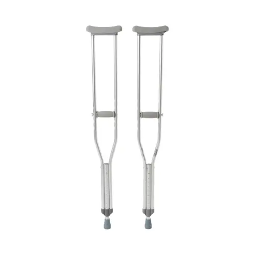 [1065294] Underarm Crutches Adult 5 Foot 2" to 5 Foot 10" User Height Aluminum Frame 350 lbs Weight Capacity.