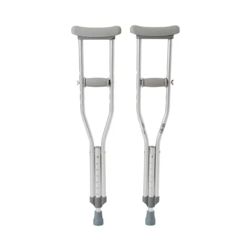 [1076178] Underarm Crutches Pediatric 4 Foot to 4 Foot 6" User Height Aluminum Frame 175 lbs. Weight Capacity