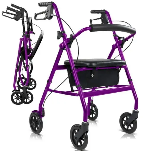 Aluminum Lightweight Rollator (Purple)
