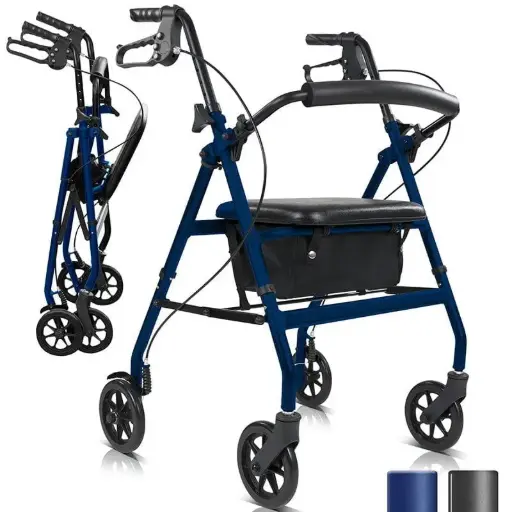 [MOB1079BLU] Aluminum Lightweight Rollator (Blue)